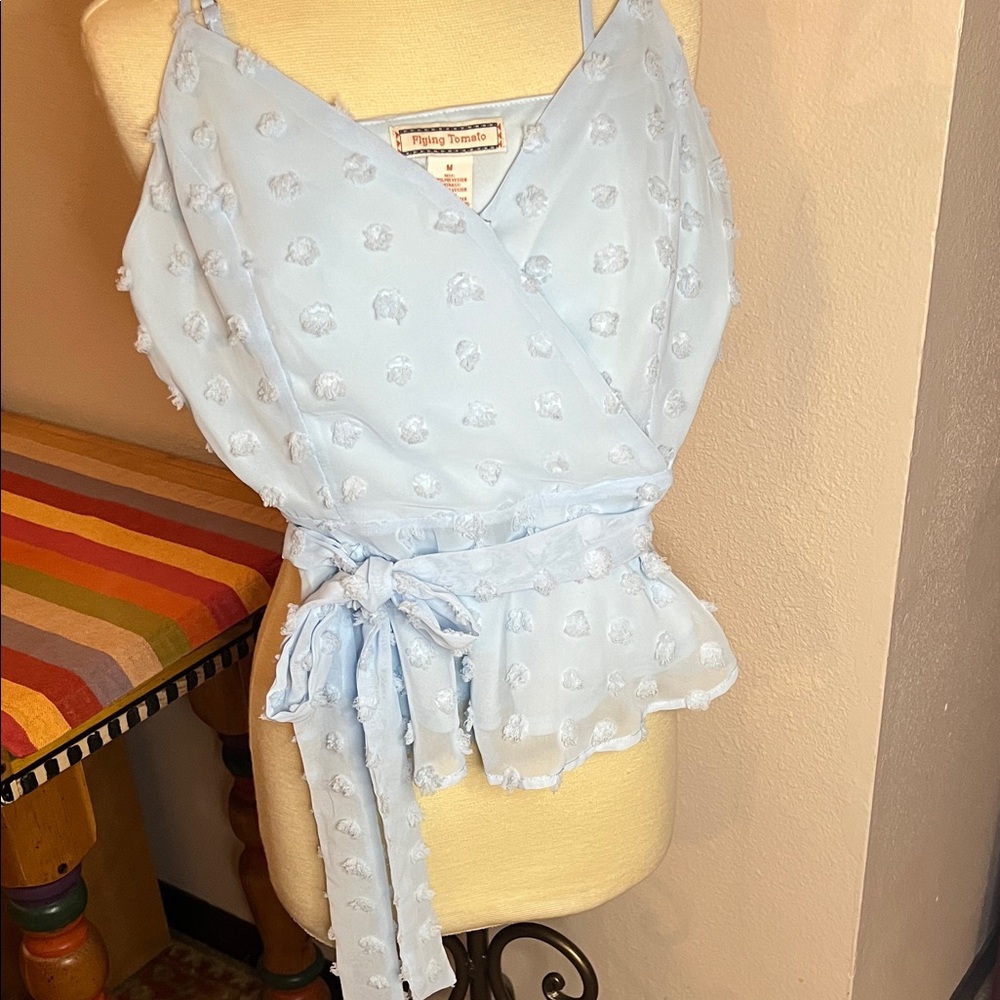 Flying Tomato Sky Blue Wrap Camisole